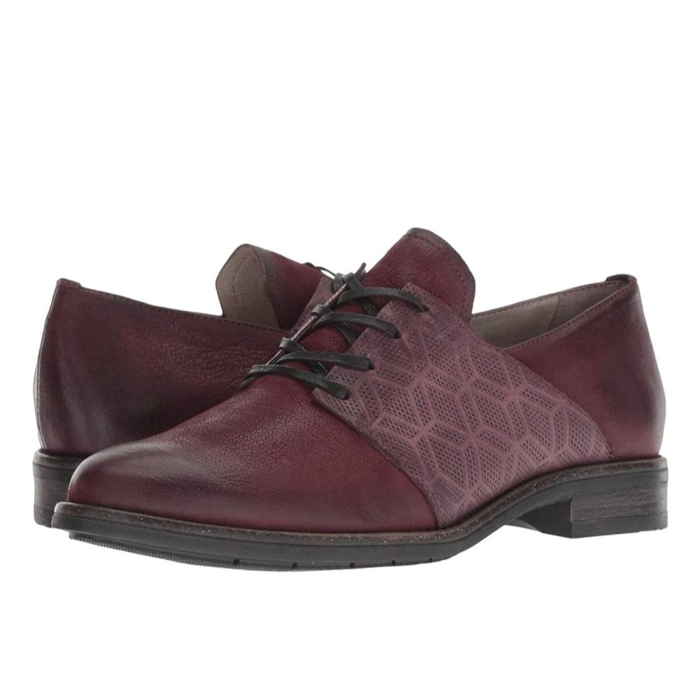 Miz Mooz Womens Oxfords EU 41 / US 9.5 Trudy Eggplant Maroon Leather Office Work